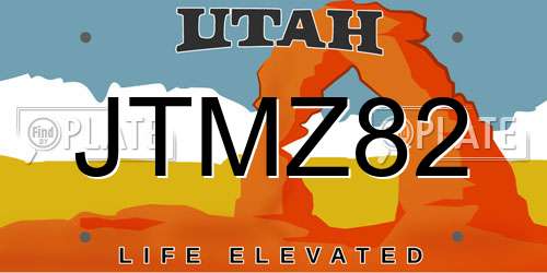 JTMZ82 Utah License Plate