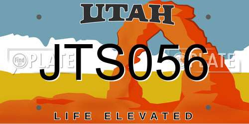 JTS056 Utah License Plate