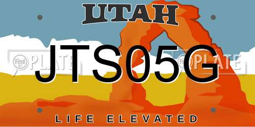 JTS05G Utah License Plate