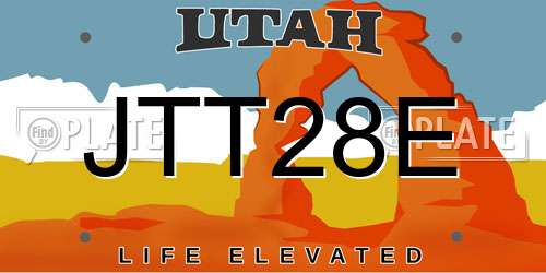 JTT28E Utah License Plate