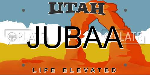JUBAA Utah License Plate