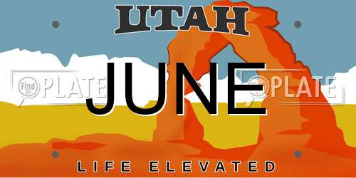 JUNE Utah License Plate
