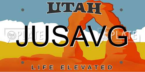 JUSAVG Utah License Plate