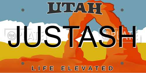 JUSTASH Utah License Plate