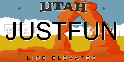 JUSTFUN Utah License Plate