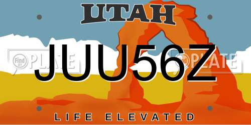 JUU56Z Utah License Plate
