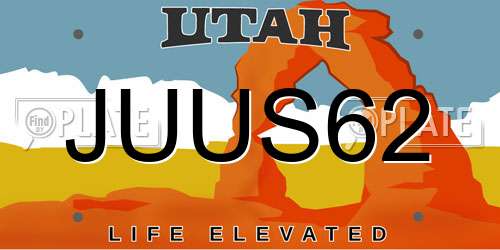 JUUS62 Utah License Plate