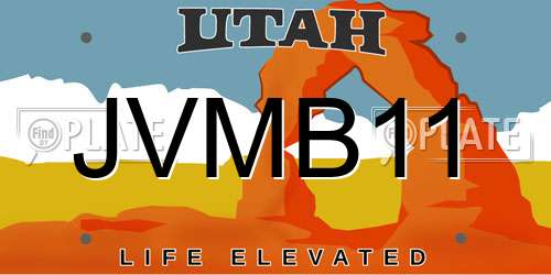 JVMB11 Utah License Plate