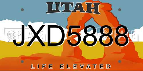 JXD5888 Utah License Plate