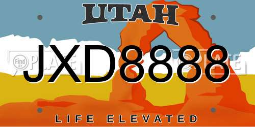 JXD8888 Utah License Plate