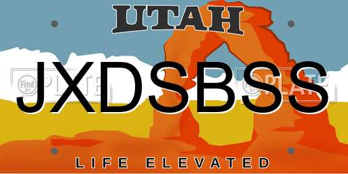 JXDSBSS Utah License Plate