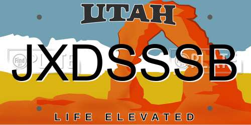 JXDSSSB Utah License Plate
