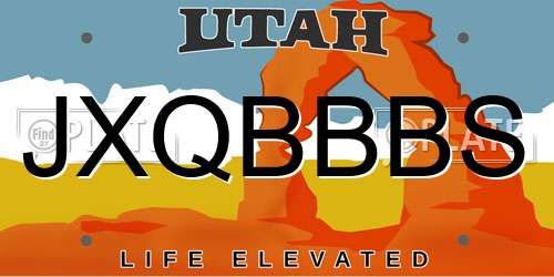 JXQBBBS Utah License Plate