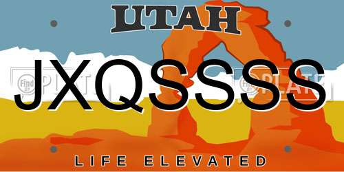JXQSSSS Utah License Plate