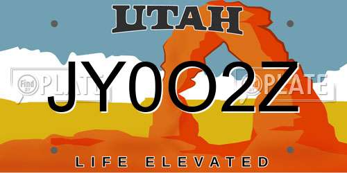 JY0O2Z Utah License Plate