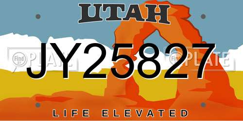 JY25827 Utah License Plate
