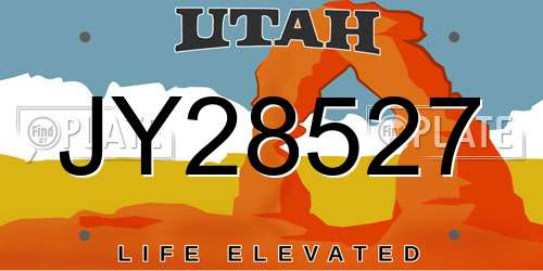 JY28527 Utah License Plate