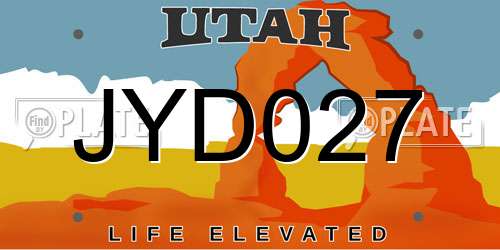 JYD027 Utah License Plate