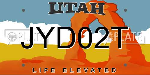 JYD02T Utah License Plate