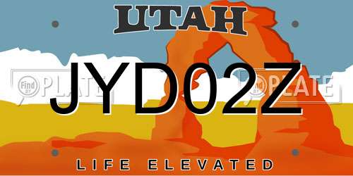 JYD02Z Utah License Plate