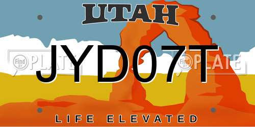 JYD07T Utah License Plate