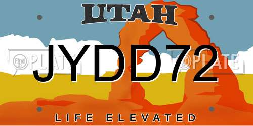 JYDD72 Utah License Plate