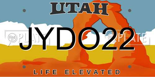 JYDO22 Utah License Plate