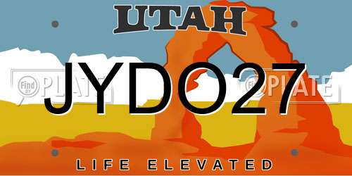 JYDO27 Utah License Plate