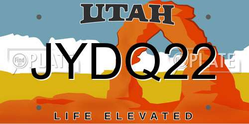 JYDQ22 Utah License Plate