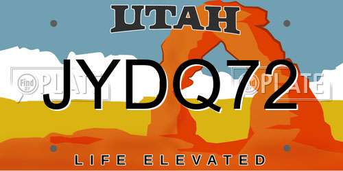 JYDQ72 Utah License Plate