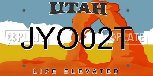 JYO02T Utah License Plate
