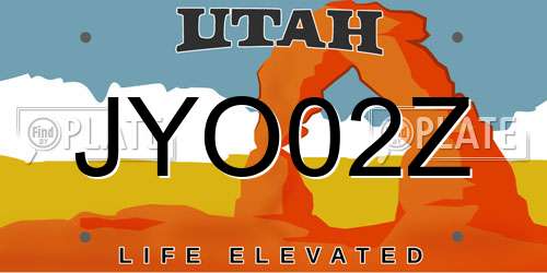 JYO02Z Utah License Plate