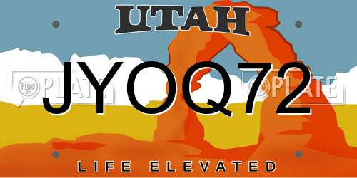 JYOQ72 Utah License Plate