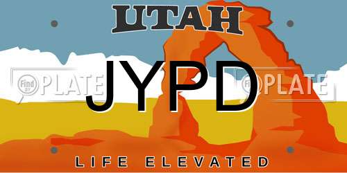 JYPD Utah License Plate