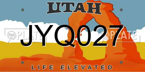 JYQ027 Utah License Plate