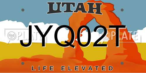 JYQ02T Utah License Plate