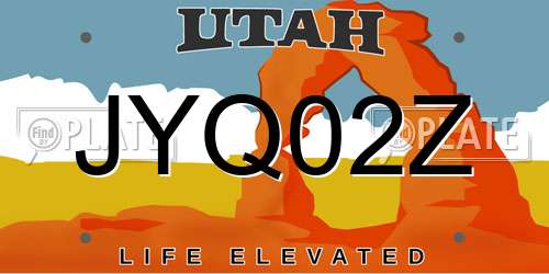 JYQ02Z Utah License Plate