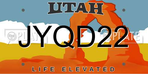JYQD22 Utah License Plate