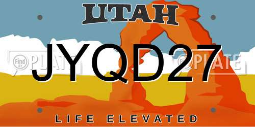 JYQD27 Utah License Plate