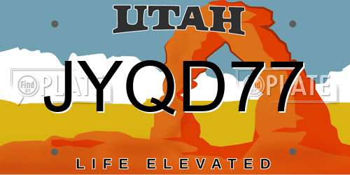 JYQD77 Utah License Plate