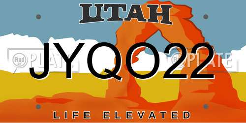 JYQO22 Utah License Plate
