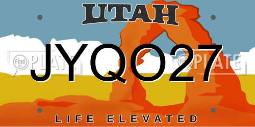 JYQO27 Utah License Plate