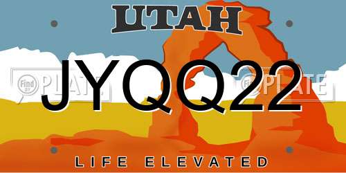 JYQQ22 Utah License Plate