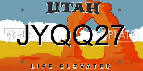 JYQQ27 Utah License Plate