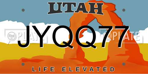 JYQQ77 Utah License Plate