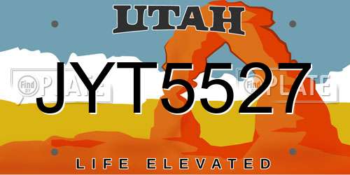 JYT5527 Utah License Plate