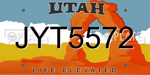JYT5572 Utah License Plate