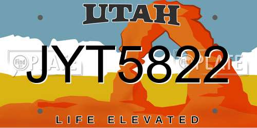 JYT5822 Utah License Plate