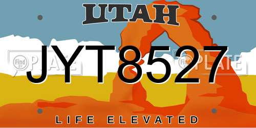 JYT8527 Utah License Plate