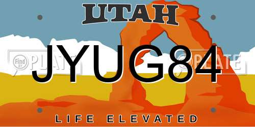 JYUG84 Utah License Plate
